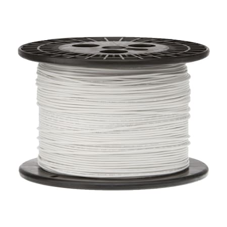 22 AWG Gauge Solid Hook Up Wire, 500 Ft Length, White, 0.0253 Diameter, UL1007, 300 Volts